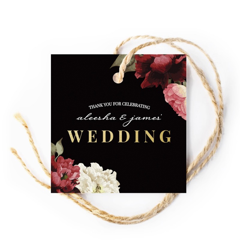 Crimson Wedding Gift Tags
