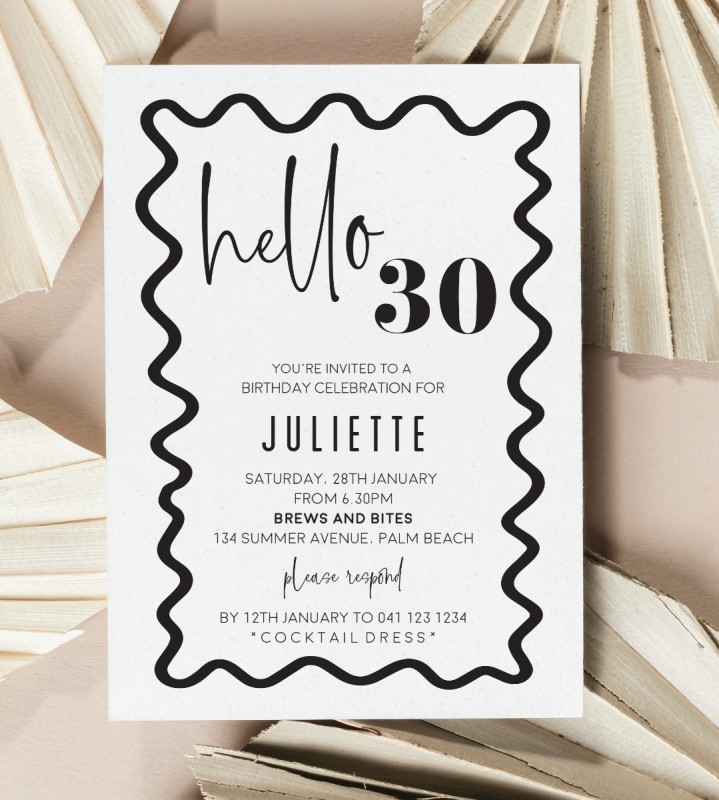 Hello Number Birthday Invitations