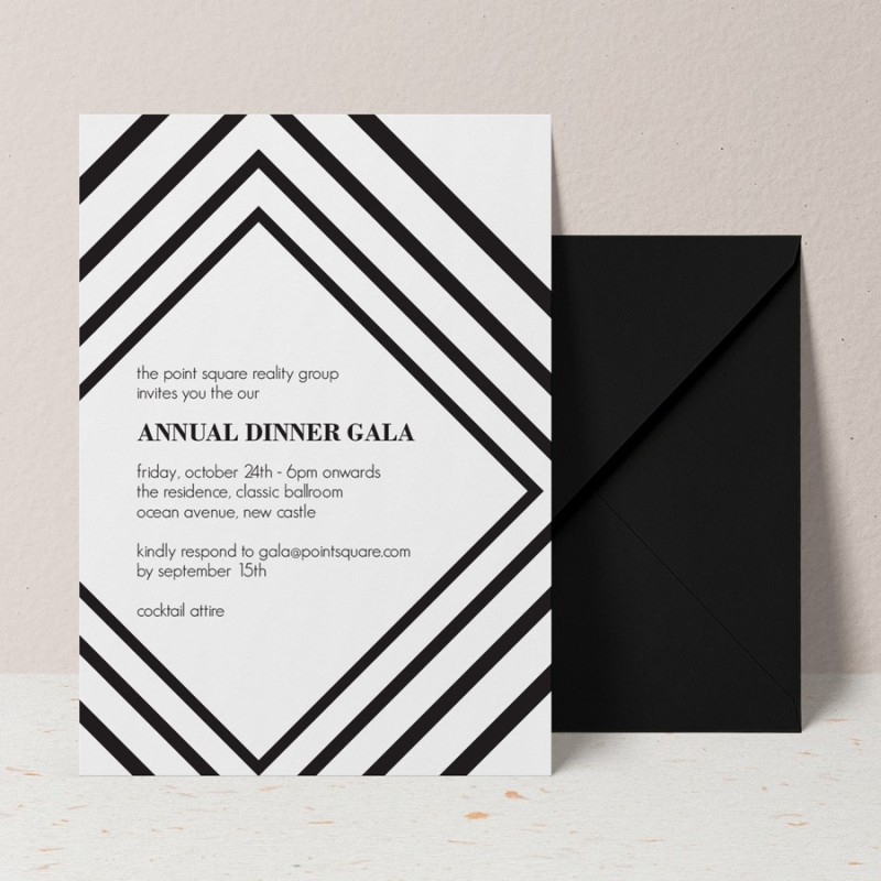 Black and White Corporate Invitations