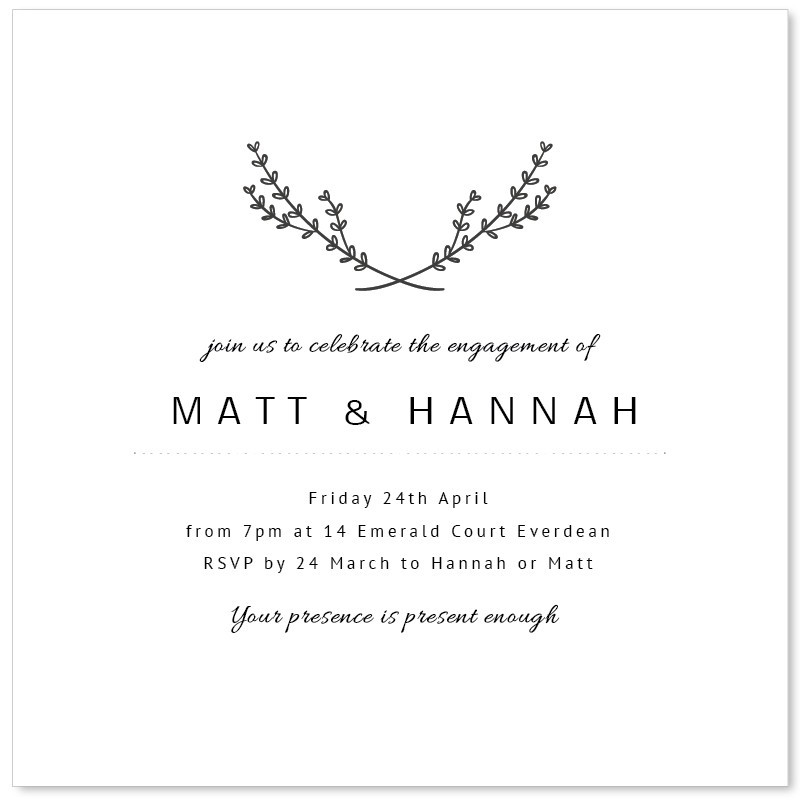 Simple Beauty Engagement Invitations