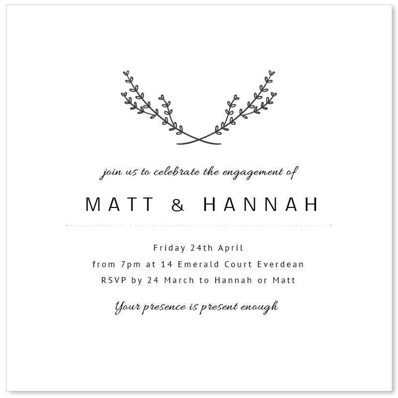 Simple Beauty Engagement Invitations