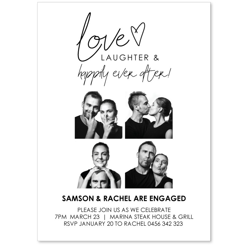 Affection Polaroids Engagement Invitations