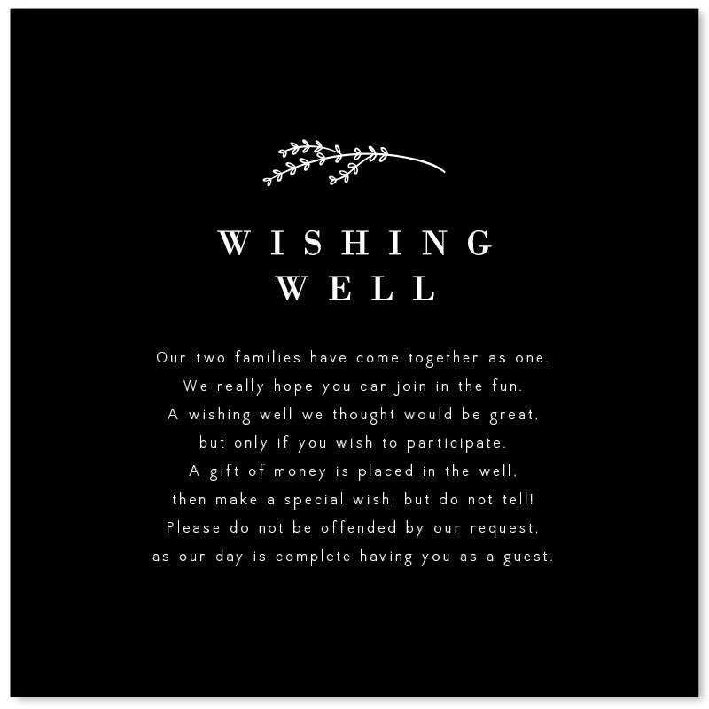 Black and White Wishing Well Card