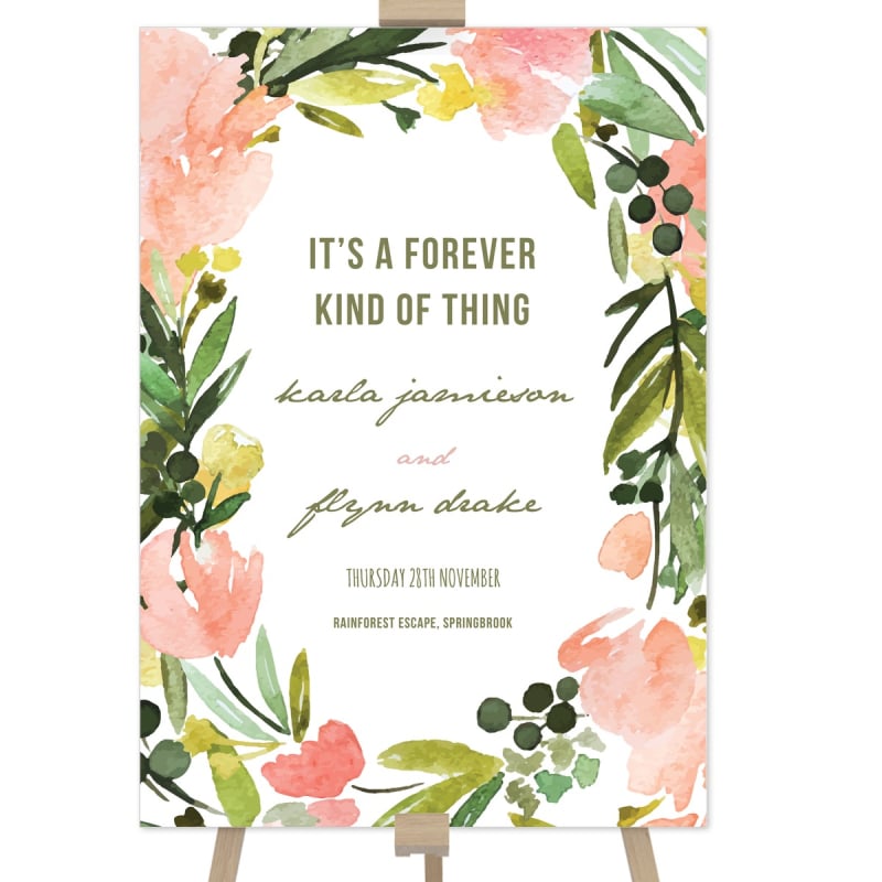 Blooming Wedding Welcome Sign