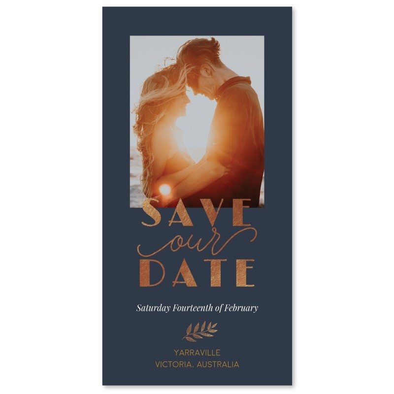Copper Glow Save The Date Cards