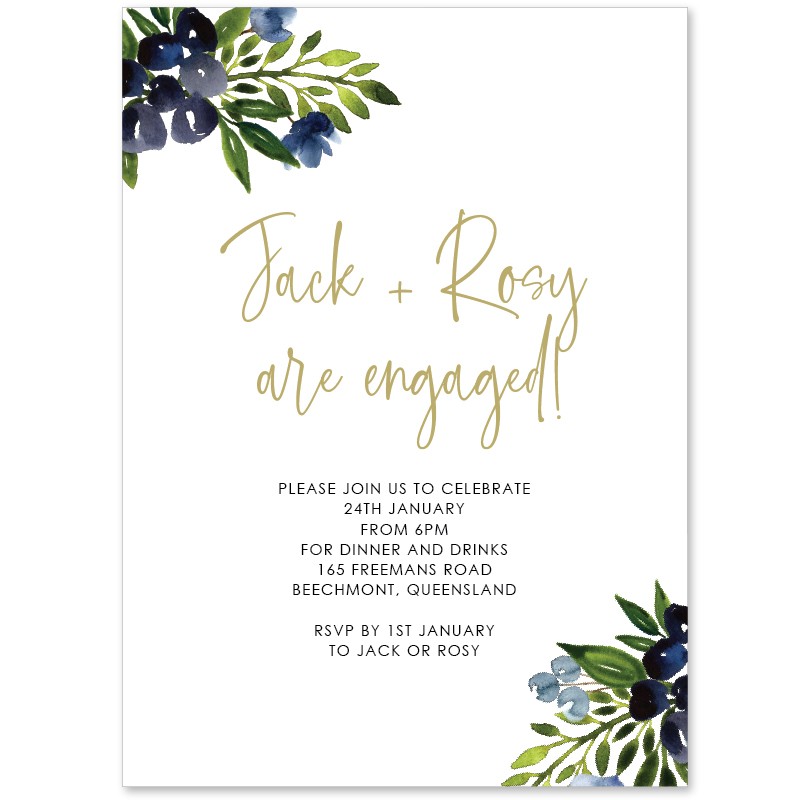 A Touch of Blue Engagement Invitations
