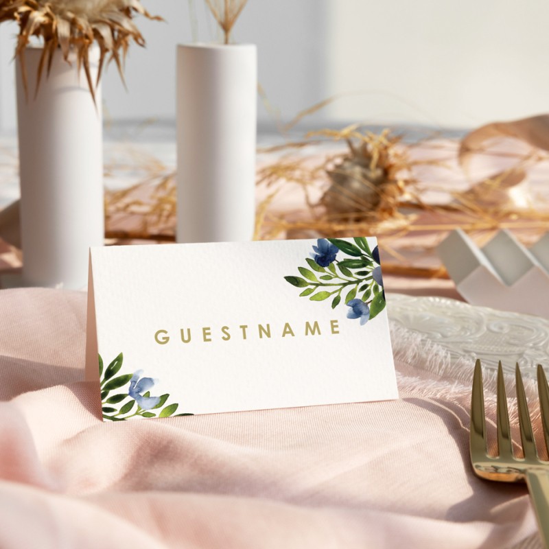 A Touch of Blue Placecards