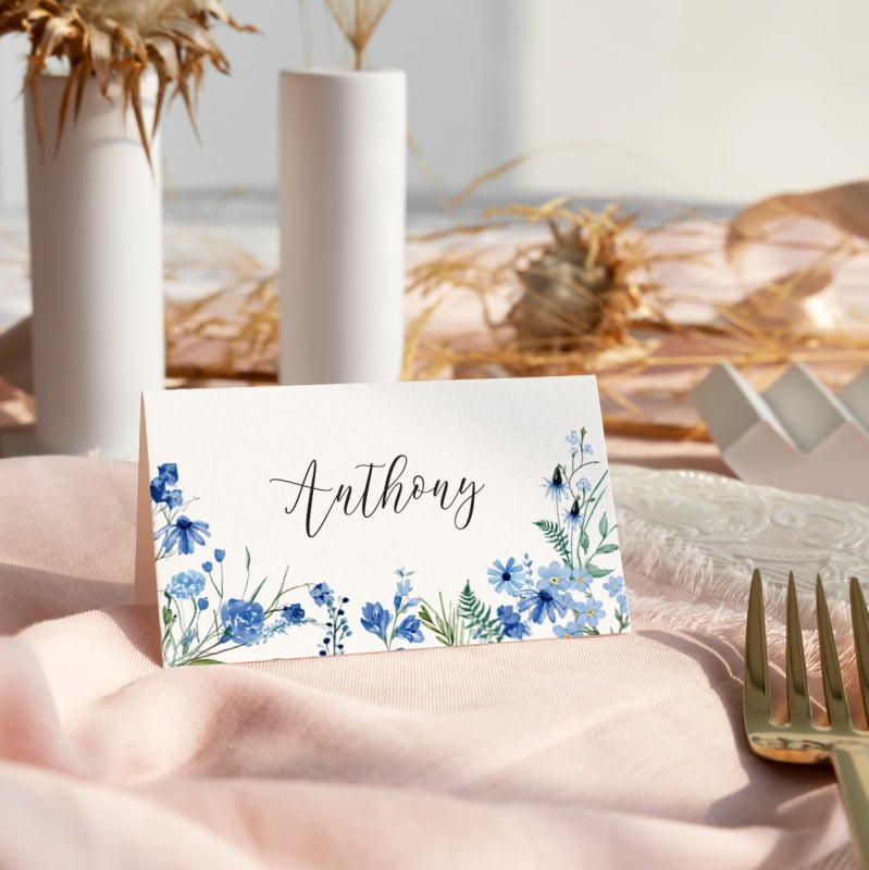 A Touch of Blue Placecards