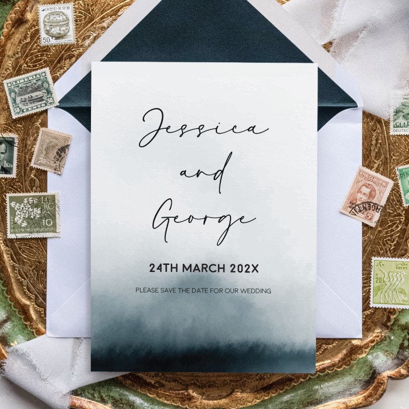 Belle Blue Save the Date Card