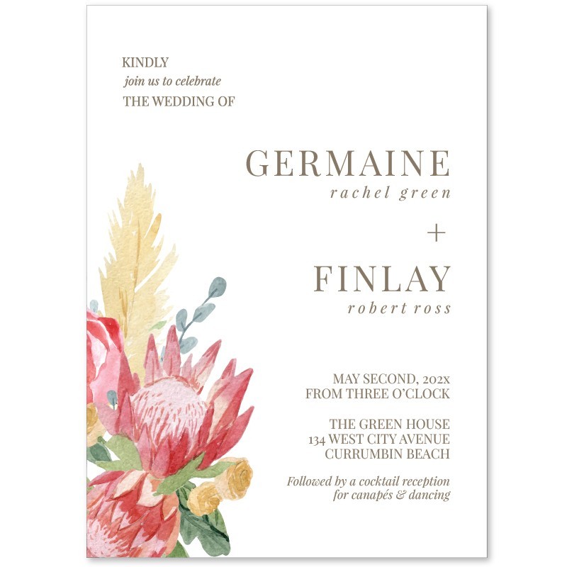 Blushing Bouquet Wedding Invitations