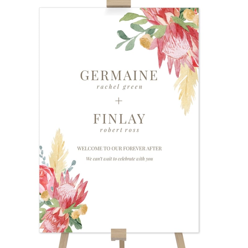 Blushing Bouquet Wedding Welcome Sign