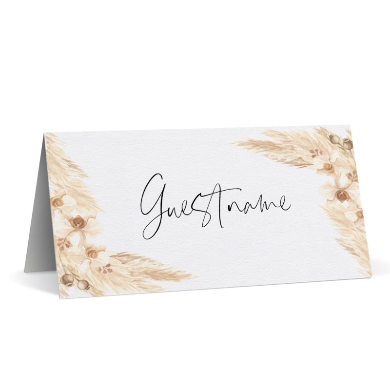 Boho Pampas Wedding Placecards