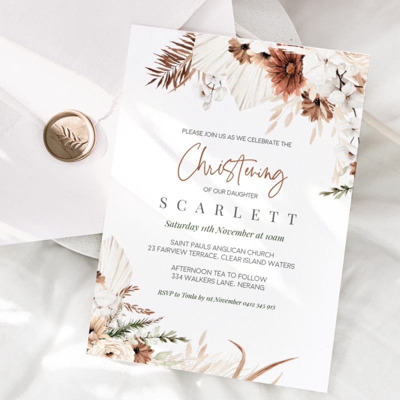 Sweet Mist Boho Confirmation Invitations