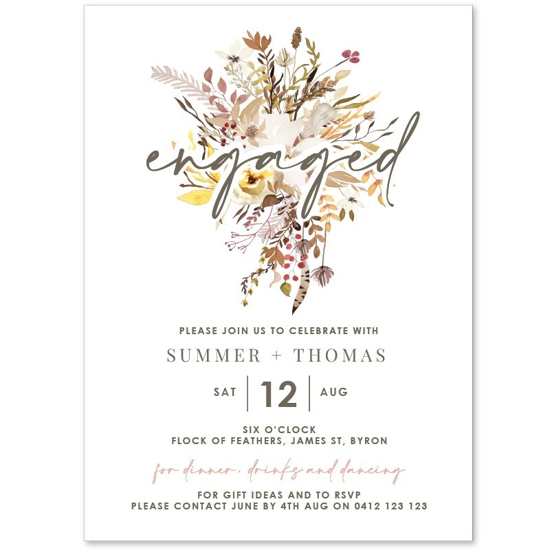 Boho Engagement Invitations