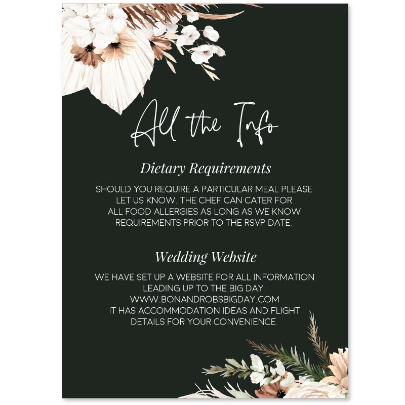Sweet Mist Boho Information Cards
