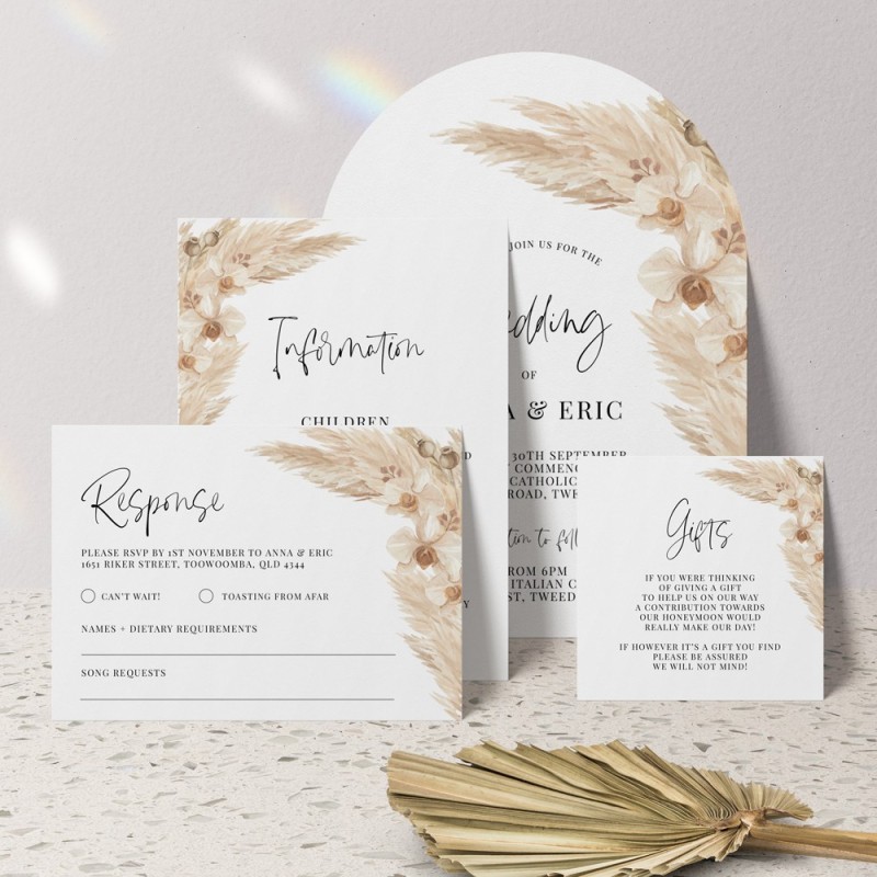 Boho Pampas Information Card