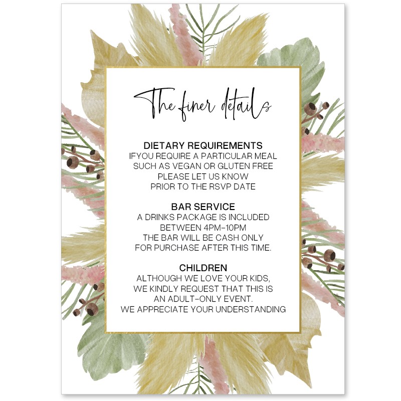 Modern Fern Information Card