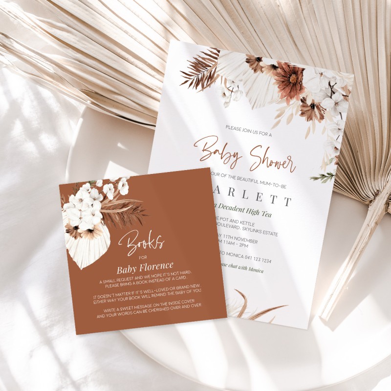 Sweet Mist Boho Baby Shower Wishing Well Card