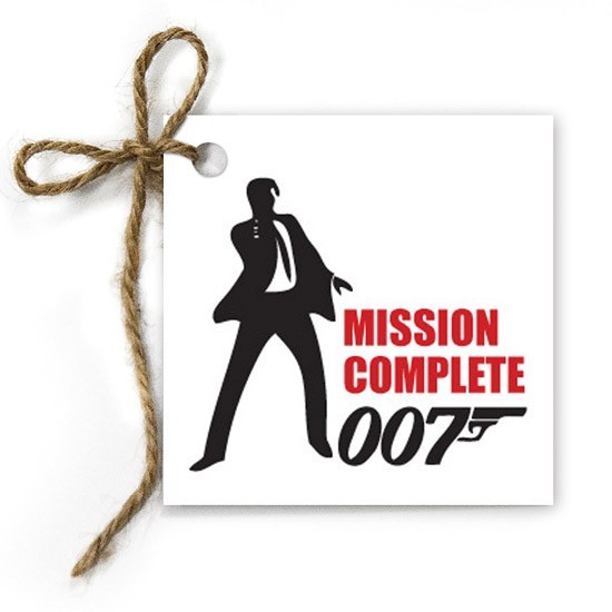 Bond 007 Birthday Gift Tags