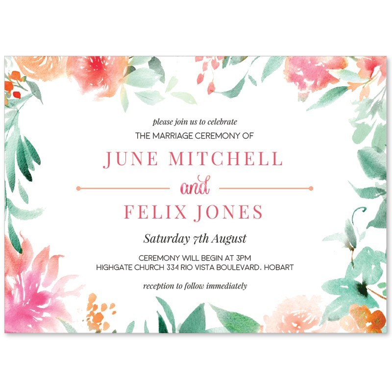 Botanical Watercolours Wedding Invitations