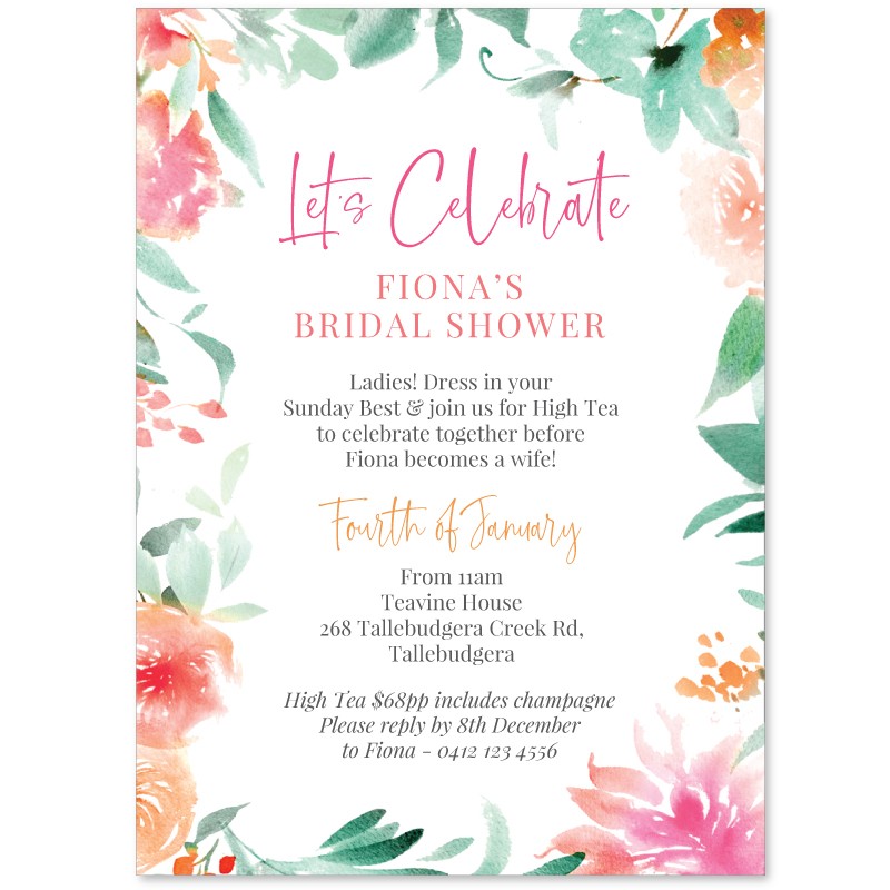 Botanical Bridal Shower Invitations