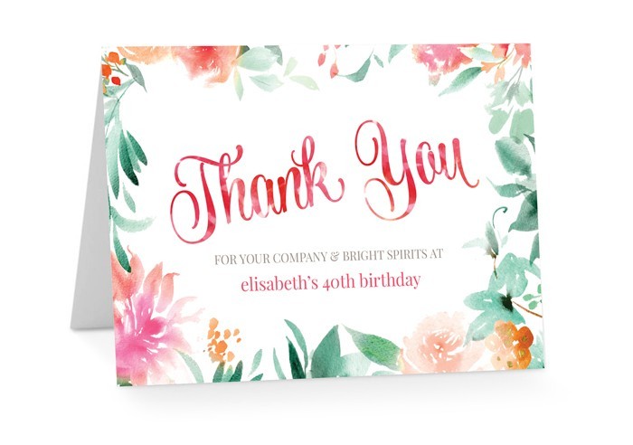Botanical Watercolours Thank You Cards