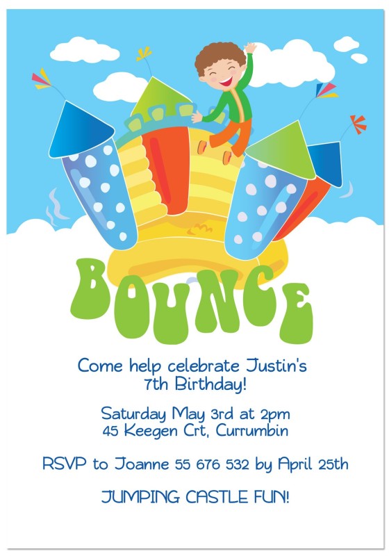 Bounce Boys Birthday Invitations