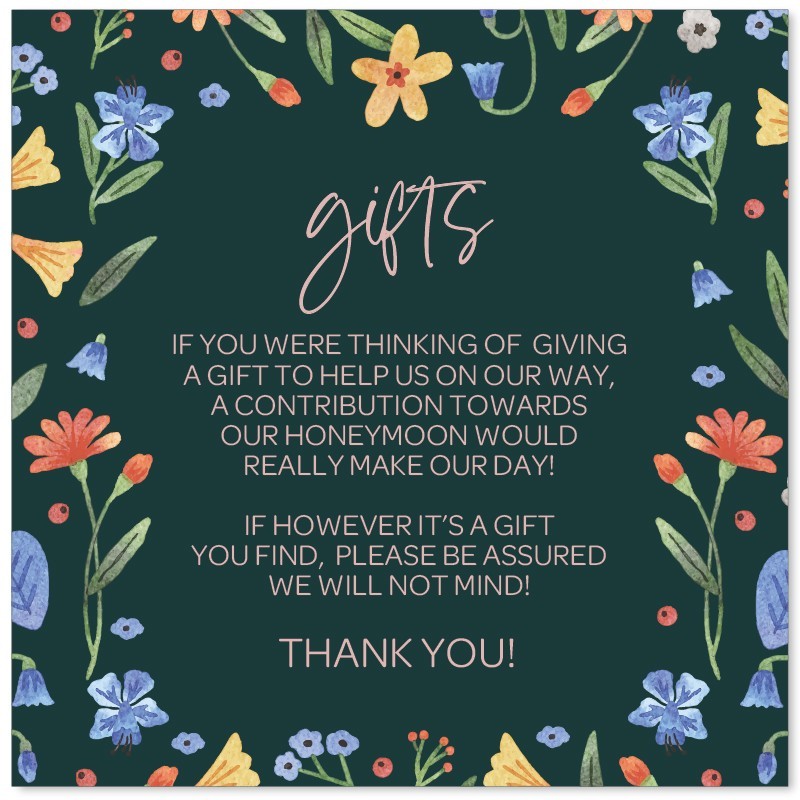 Bouquet Wedding Wishing Well Card