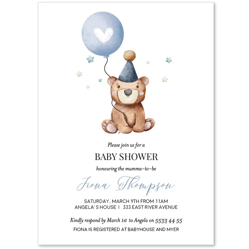 Cute Boy Baby Shower Invitations