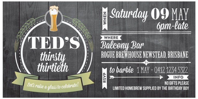 Brewski Birthday Invitations