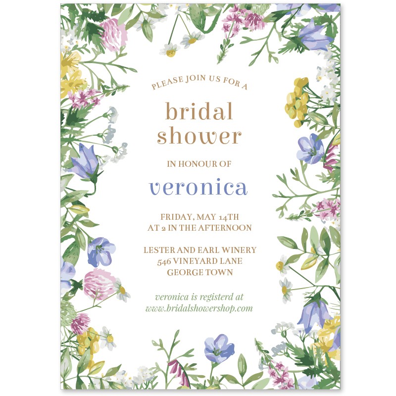 Spring Wildflower Bridal Shower Invitations