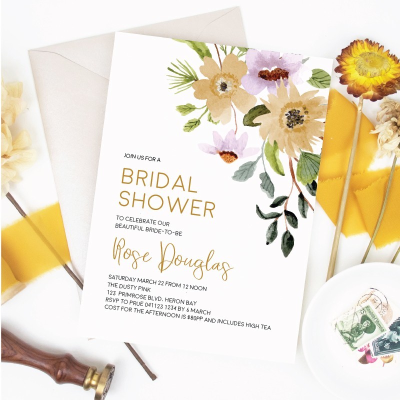 Flower Bed Premium Bridal Shower Invitations