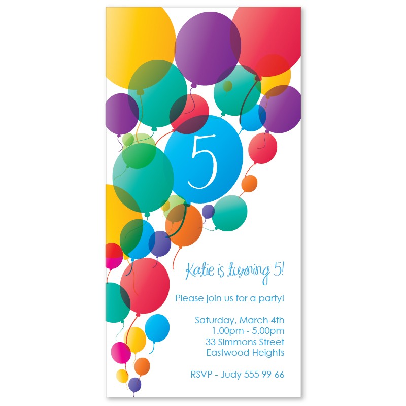 Big Balloons Birthday Invitations