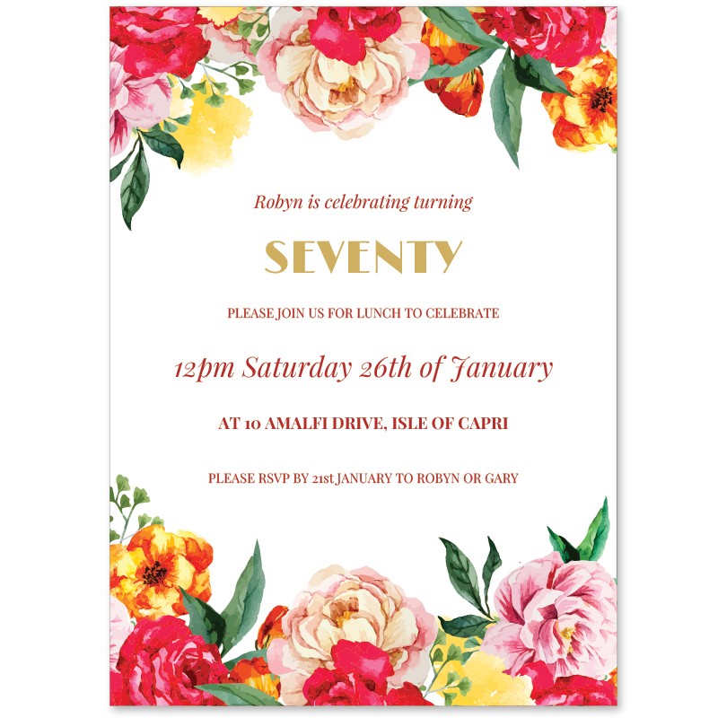 Bright Blooms Birthday Invitations