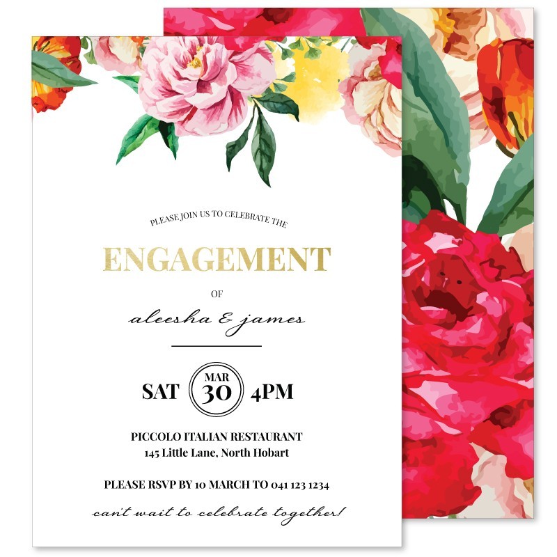 Bright Blooms Engagement Invitations
