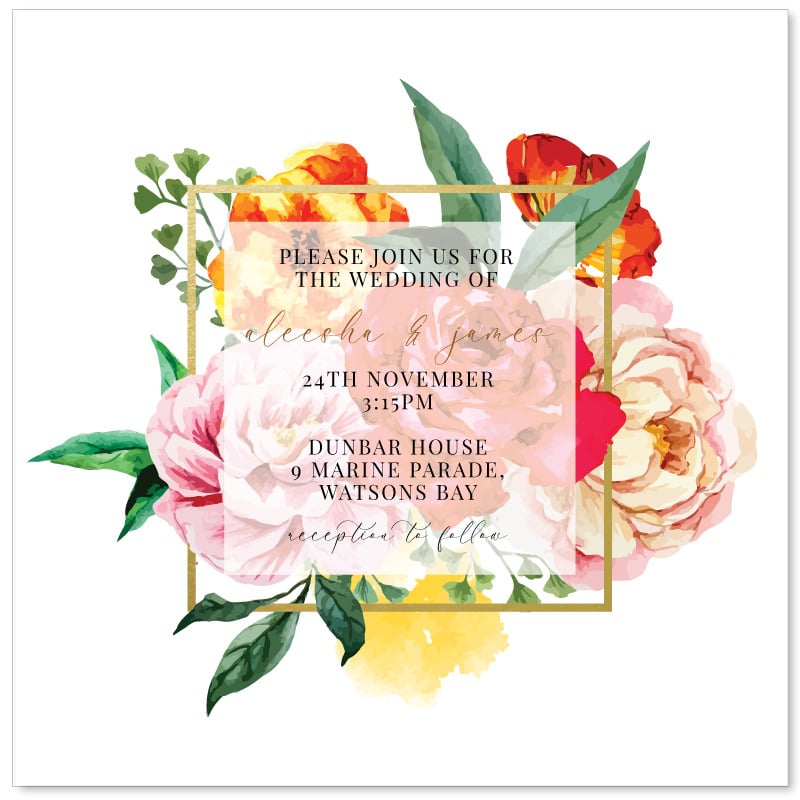 Bright Blooms Wedding Invitations