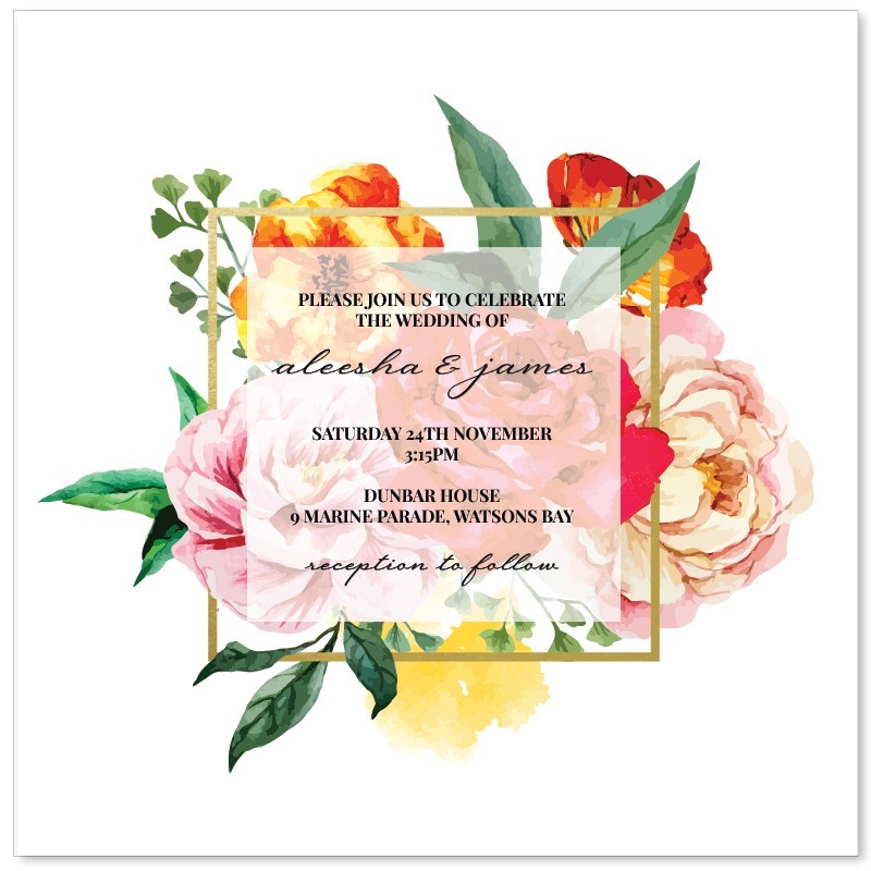 Bright Blooms Wedding Invitations