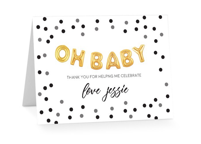 Bubble Balloons Baby Shower Thank You Cards