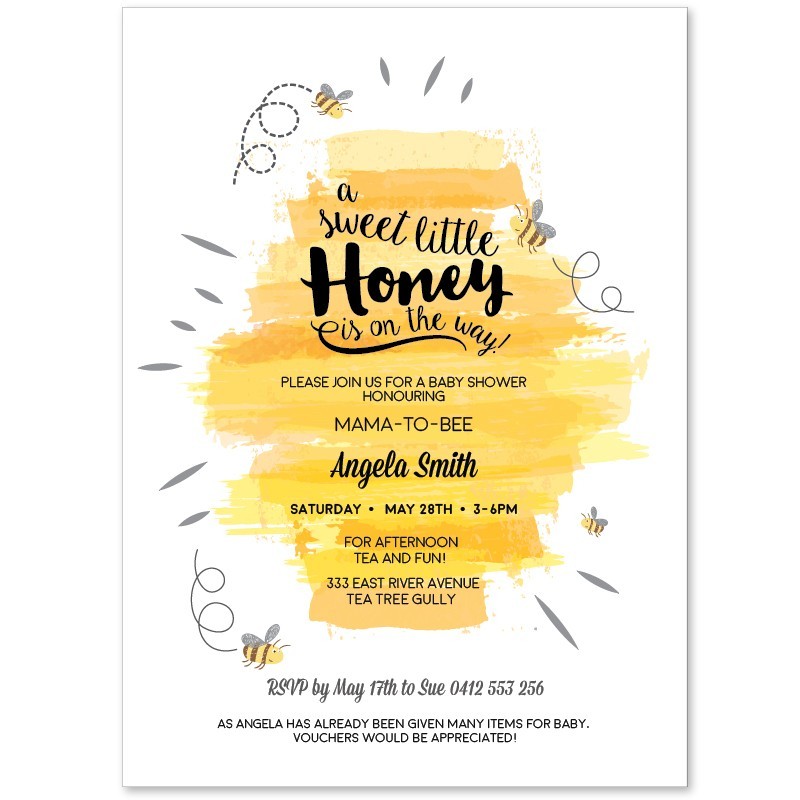 Bumble Bee Baby Shower Invitations