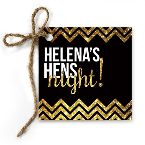 Chevron Glitter Gift Tags