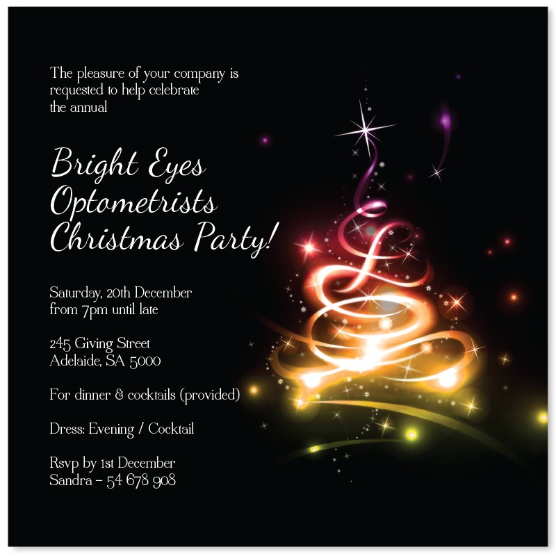 Bright Tree Christmas Invitations