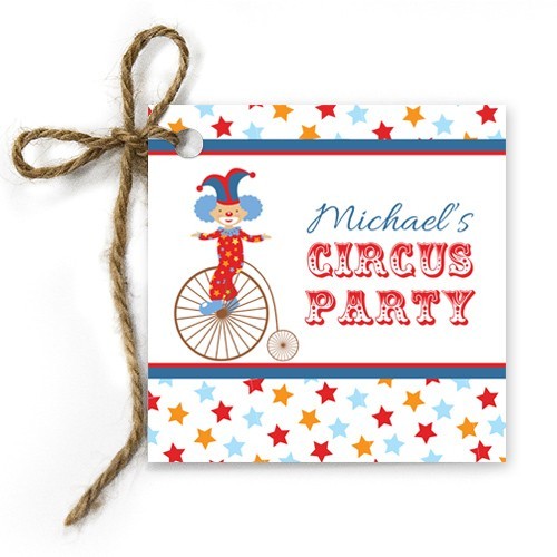 Circus Act Birthday Gift Tags