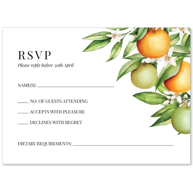 April Wedding Response Card
