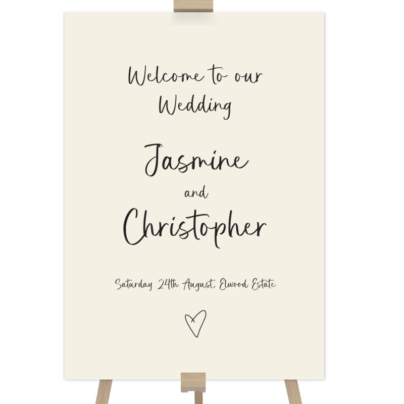 Clarissa Printed Wedding Welcome Sign 