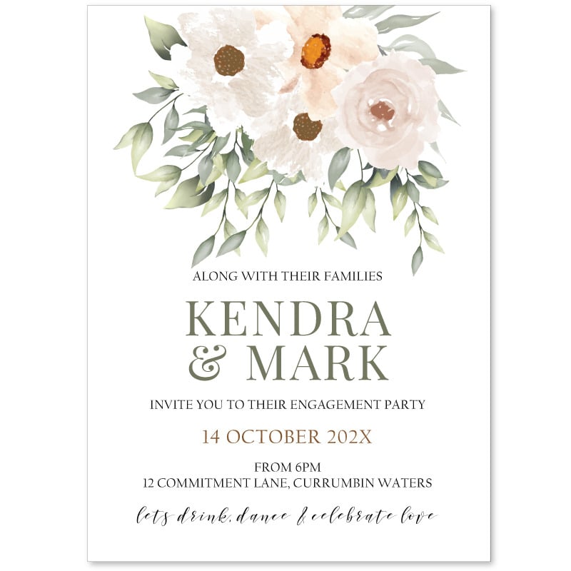 Classic Elegant Engagement Invitations