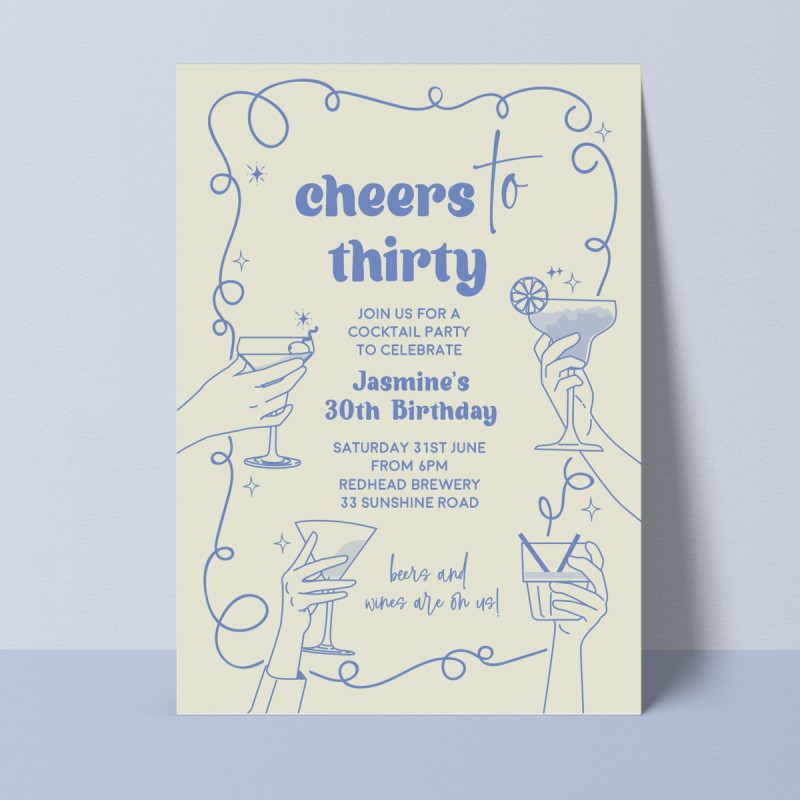 Retro Bar Birthday Invitations