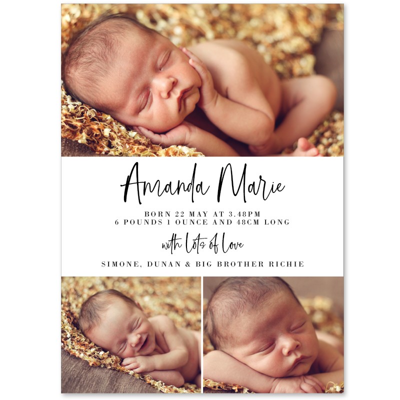 Collage Baby Announcement Cards