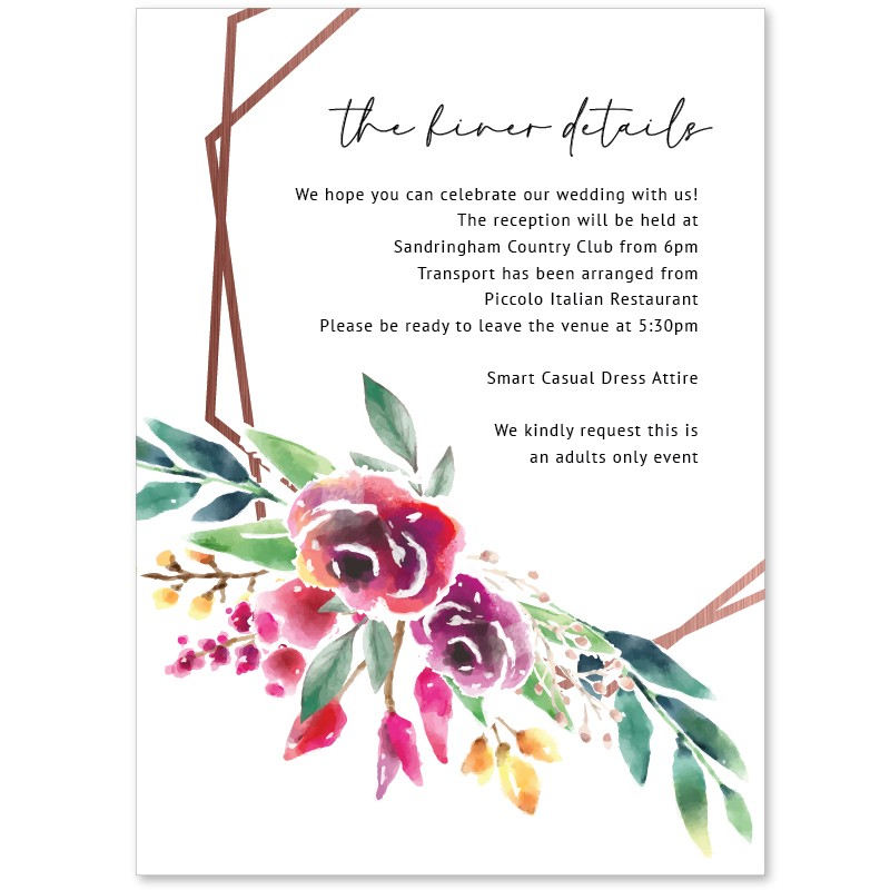 Copper Hexagon Information Enclosure Card