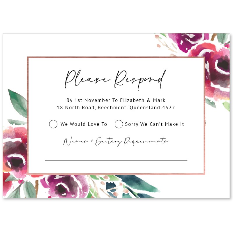 Copper Hexagon Wedding Response Card