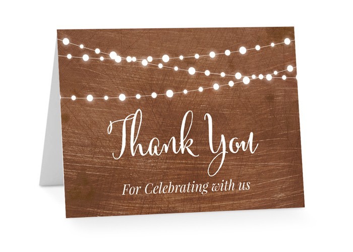 Copper Lights Engagement Thank You Cards